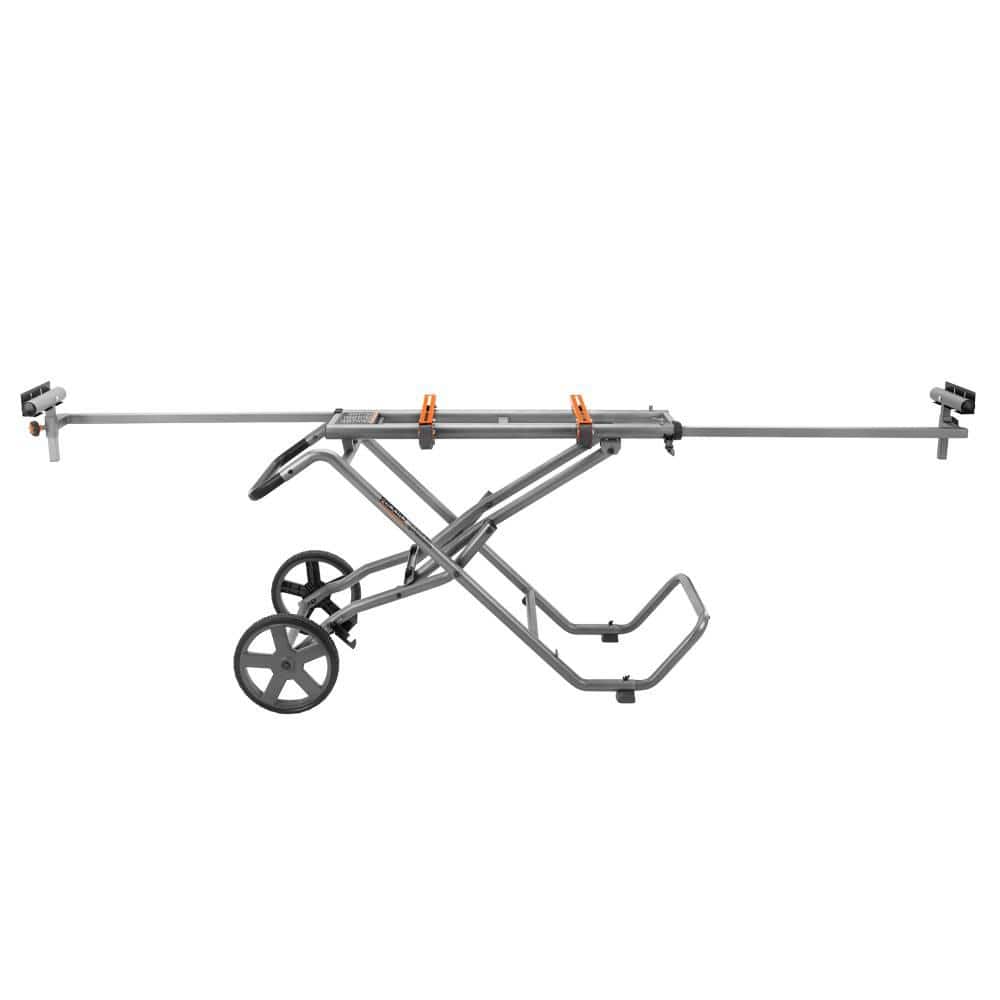 Foldable Mobile Miter Saw Stand with Mounting Braces