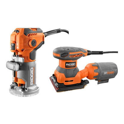 5.5 Amp Corded Fixed Base Trim Router with 2.4 Amp Corded 1/4 Sheet Sander