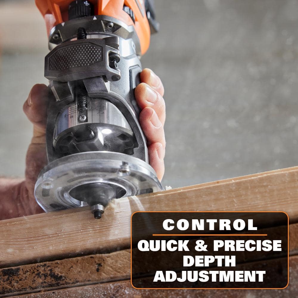 Rigid Router R2920 18V Brushless Cordless Compact Router (Tool Only) – RIDGID