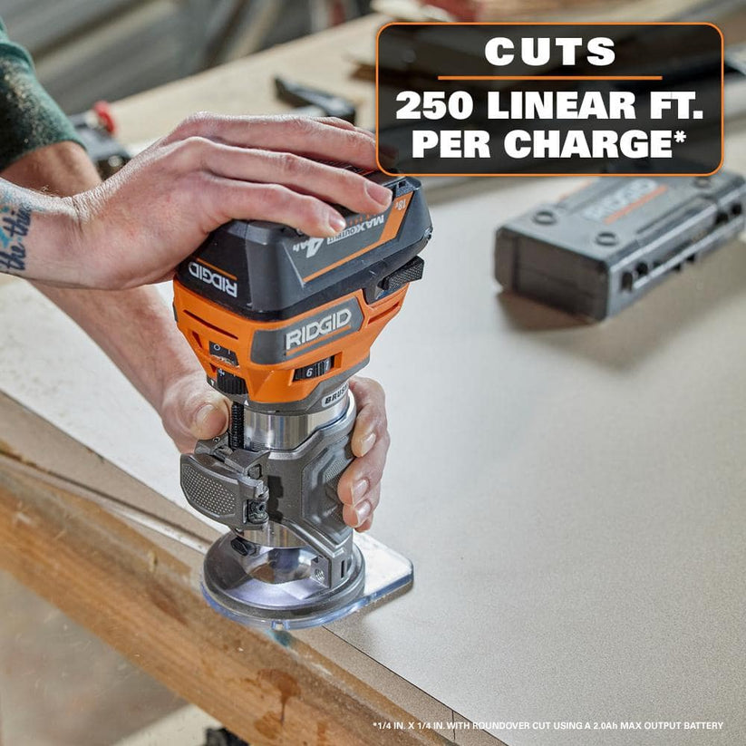 Rigid Router R2920 18V Brushless Cordless Compact Router (Tool Only) – RIDGID